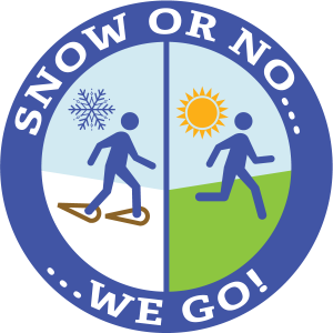 Delta Dental Snow or No, We Go Snowshoe With Hawks logo