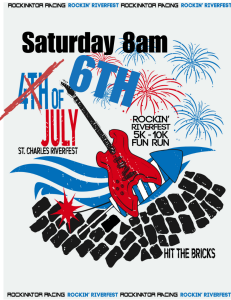 The "ROCKIN' RIVERFEST" 5k, 10K, Half Marathon & Fun Run! logo